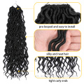 Ombre Wavy Goddess Faux Locs Crochet Trenzado de cabello